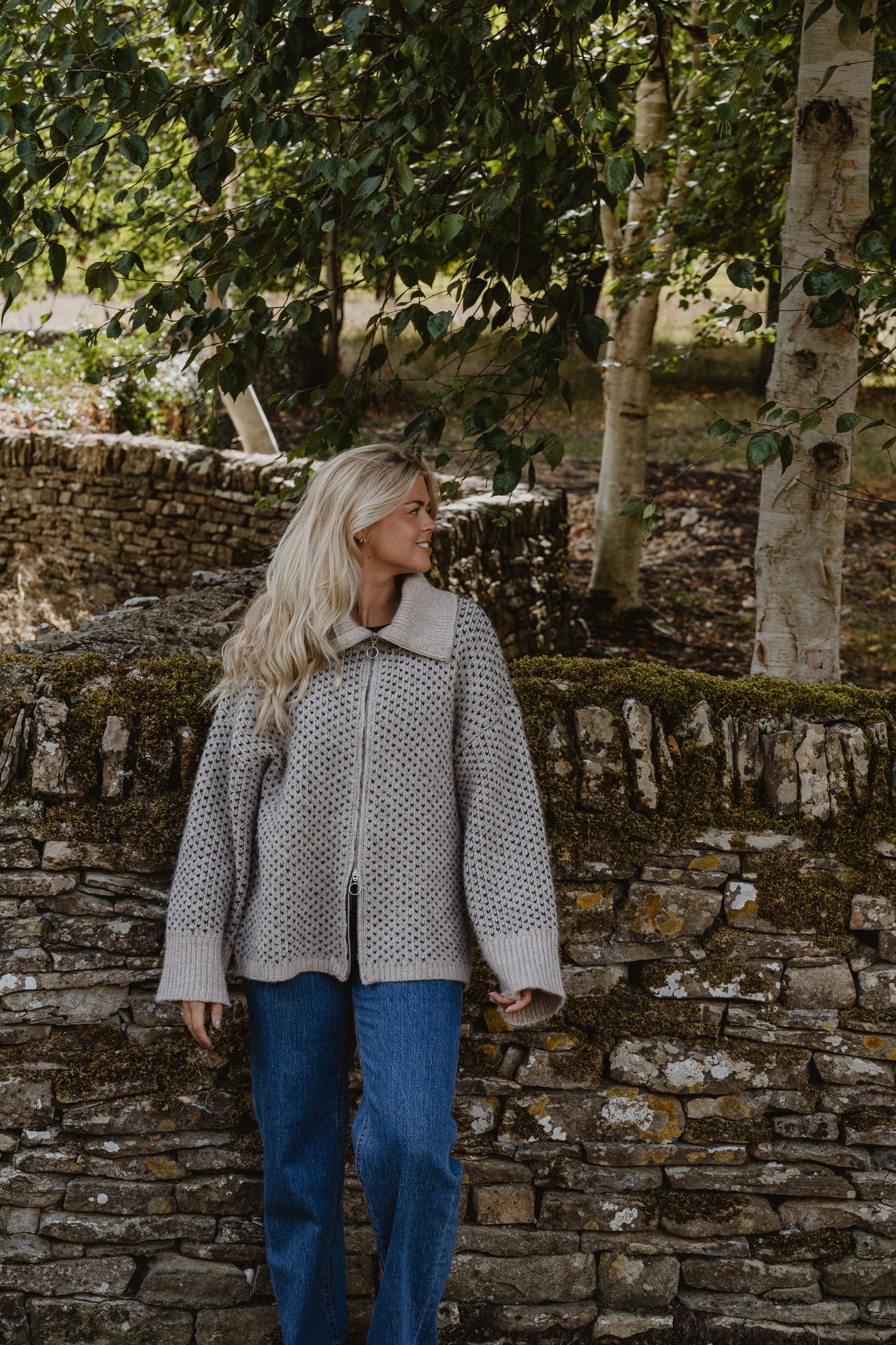 PCMORDIC Knit Cardigan - White Pepper